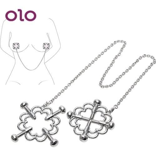OLO Nipple Clamps Nipple Stimulator Breast Clips Stainless Steel Erotic Toys Sex Toys for Women Couple Adult Games SM Flirt