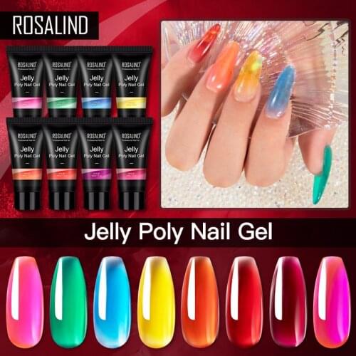 ROSALIND Wholesale Poly Nail Gel Quick Building Acrylic Color Jelly Gel Finger Extension UV Camouflage Fast BuilderPoly Nail Gel