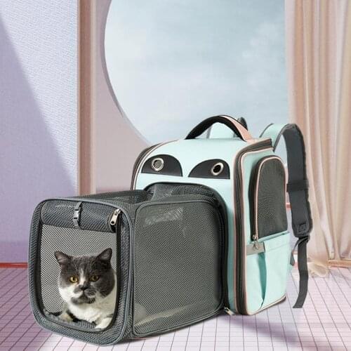 Extensible Pet Carrier Cat Backpack Durable Oxford Fabric Breathable Shoulders Bags Small Dogs Kitten Travel Bag Cat Accessories
