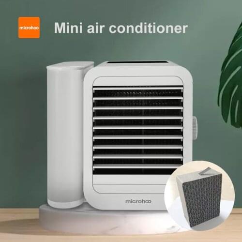Microhoo Mini USB Portable Air Conditioner Air Cooler 1000ml Capacity Touch Screen 99 speed Adjustment Energy Saving Fan Cooler