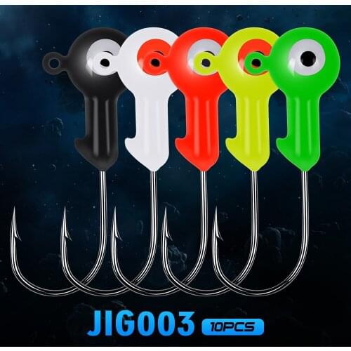 PRO BEROS 10pcs/lot New Carbon Steel Jig Big Hook Eye 1G-2G-4G-5G-7G-10G Fishing hook Mini ROUND HEAD FISHING LURE JIGS HOOKS