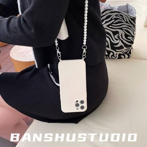 Luxury Pearl Bracelet Necklace Diagonal Lanyard Soft Phone Case For Samsung Galaxy A50 A70 A90 A51 A71 A10 A20 A30 A40 A20S S7