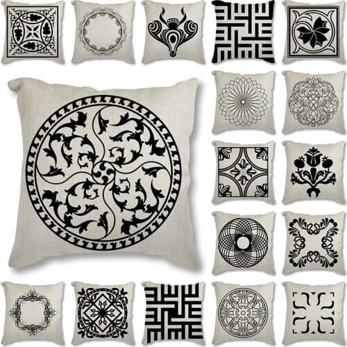 Geometric Cushion Covers Flowers Pillow Cover Decorative Linen Pillow Case Polyester Art Beige Linen Pillow Case New pillowcase