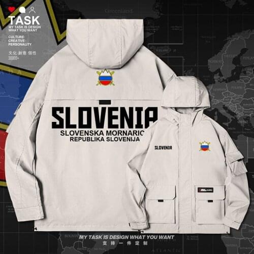 Slovenia Slovene SVN men jacket hooded Navy logo army fan new fashion streetwear mens trench coat men printed clothes autumn