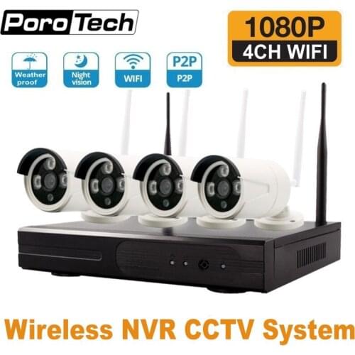 4CH Wireless WIFI NVR System Kit Security Camera 960P/1080P 1.3MP 2MP HD Video waterproof Outdoor CCTV IP Camera Video NVR Kits