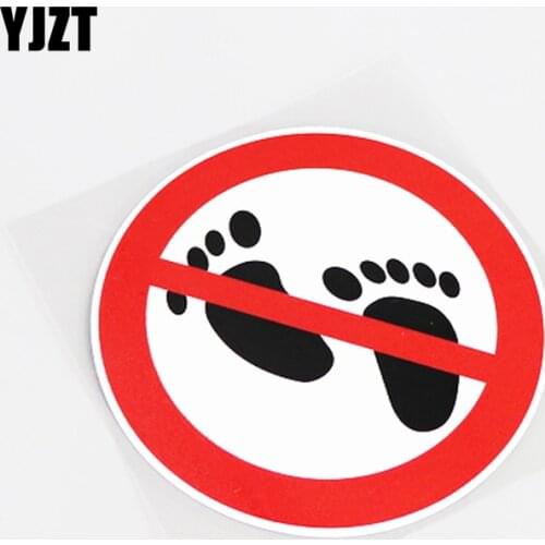 YJZT 11.7CM*12.3CM Interesting Prohibit Into Warning Mark Car Sticker PVC Decal 13-0814