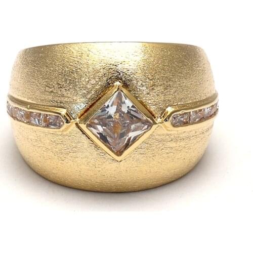 TIRIM New 2022 Mill Sand Metal Wide Version Women Rings AAA Cubic Zirconia Ring Girl Engagement Party Jewelry High Quality