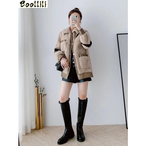 Boollili Real Fur Coat Women Winter Coat Women Clothes 2020 Parka Real Fur Jacket Korean Sheep Shearing 100% Wool Jacket