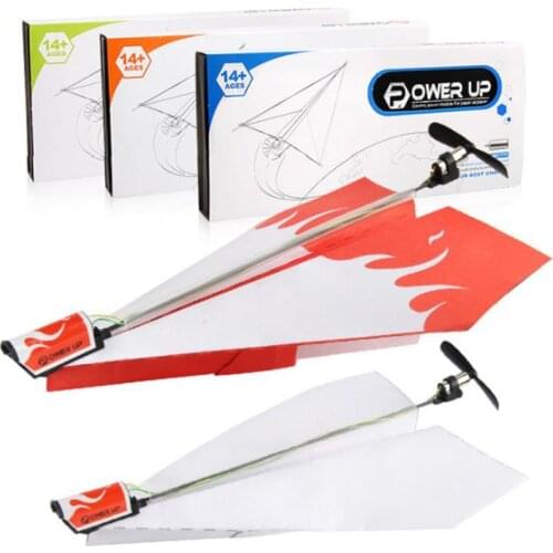 1pc Airplane Rc Folding Paper Model DIY Motor Power Rc Plane Kids Toy Airplane Model Random Color