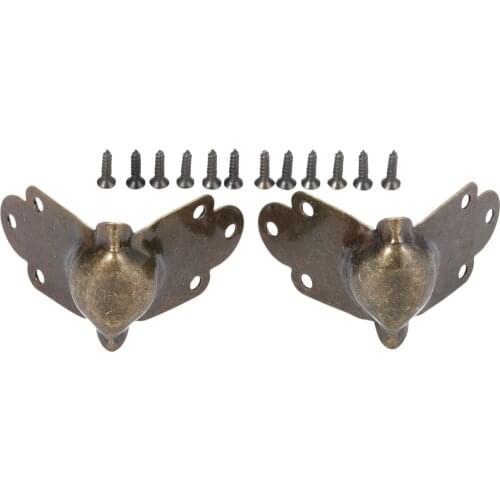 2-20pcs Antique Bronze Corner Vintage Decor Round Protector Desk Brackets Jewelry Box Protect Table Old Fashion Alloy 43mm screw