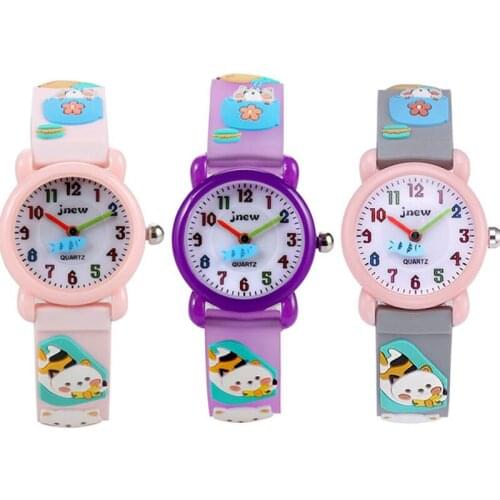 2021 Children Watch Silicone Cute Cartoon Cat Waterproof Quartz Watch Kids Children Leisure Sports Girl Boy Clock Montre Enfant