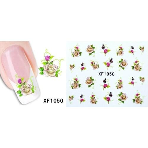 3D Nail Stickers Floral Flower Summer Adhesive Water Transfer Paper Decal Manicure Colorful Art DIY Decorations