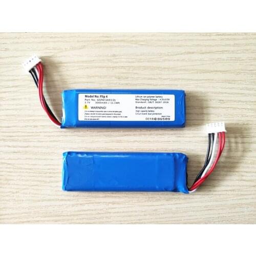 10PCS/ Lot New 3000mAh GSP872693 01 Rechargeable Battery Pack for JBL Speaker Flip 4, Flip 4 Special Edition