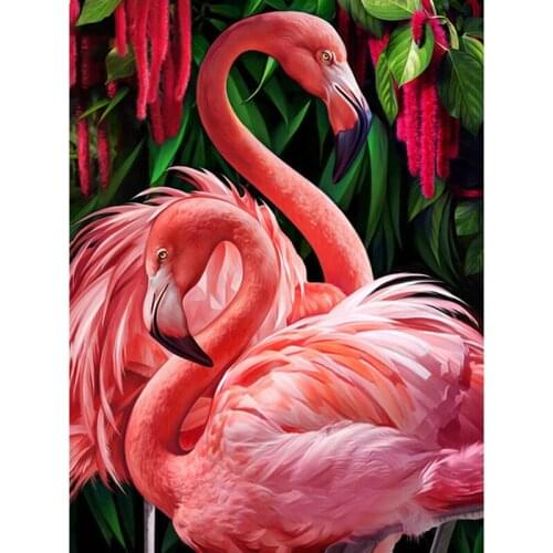 5D DIY Diamond Painting Full Square / Round Crystal Diamond Embroidery Flamingo Animal Rhinestone Mosaic Home Decoration HLC