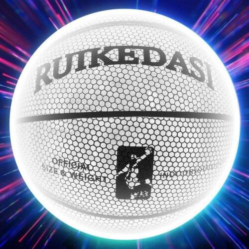 Basketball Ball Holographic Reflective Size 7 PU Bascket Woman Man Sports Luminous Indoor Outdoor Professional Training Balls