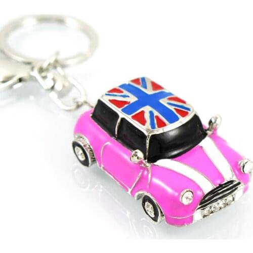 Crystal rhinestone metal car model keychains keyrings women handbag charms pendant key man car key chain rings accessory
