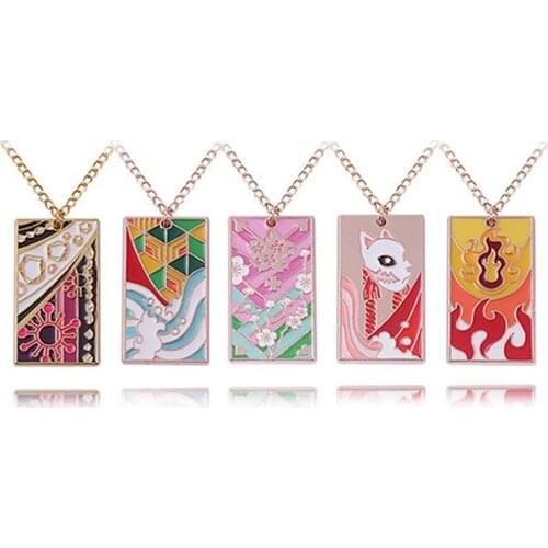 Demon Slayer Kimetsu No Yaiba Necklace Tomioka Giyuu Kochou Shinobu Cosplay Pendant Necklace Chain Choker Costume Accessories