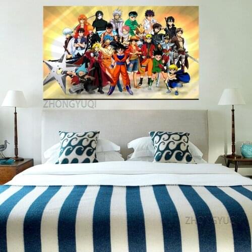 Baby Room Wall Canvas Goku Poster Kids Room Wall Painting Anime Home Decoration Vegeta Hanging Wall Art Child Poster frame