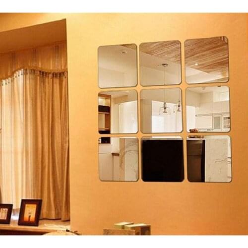 DIY 3D Mirror Acrylic Mural Wall Stickers Mirror Effect Room Square Home Decor 15*15cm
