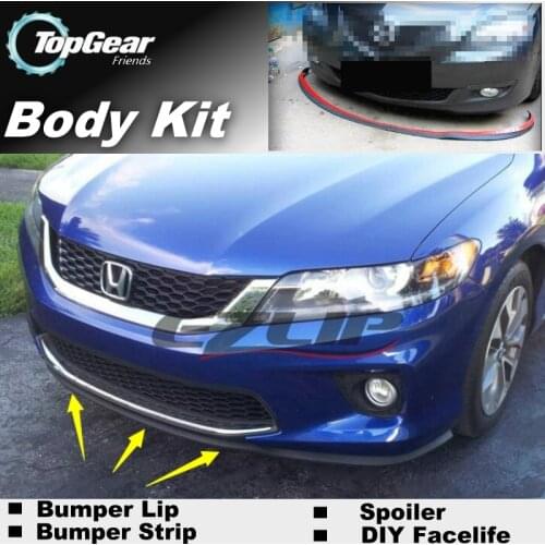 For HONDA Crosstour Bumper Lip / Top Gear Front Spoiler For Car Tuning / TOPGEAR Body Kit + Strip Skirt