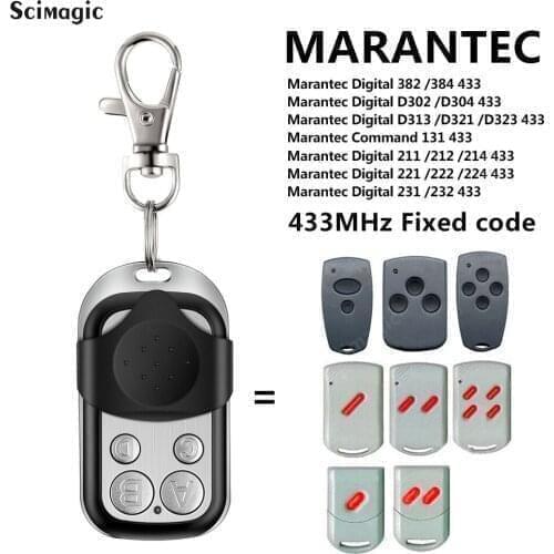 For MARANTEC Digital 211/212/214/221/222/224/231/232 433 433mhz Fixed Code Remote Control Garage Door Motor Transmitter