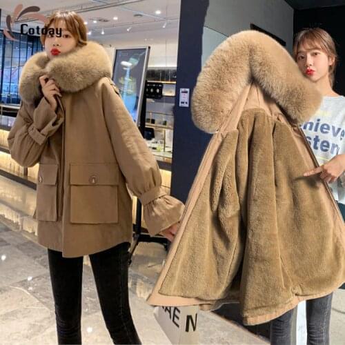 Cotday Short With Hooded Cotton Winter 2020 New Down Jacket Preppy Style Thickened Khaki Loose Elegant Rongpai Overcome Women