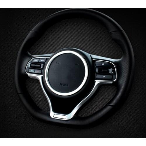 Car Chrome Steering Wheel Panel Cover Badge Frame Trim For KIA OPTIMA 2016 2017 Insert Trims Covers Interior Mouldings