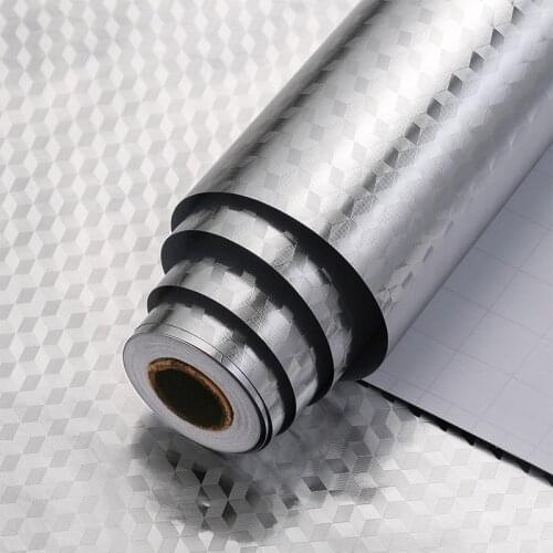 Kitchen 40*100cm Oil-proof Cover Sticker Household Self-adhesive Wallpaper Table Cabinet Mat Aluminum Foil Moisture-proof Drawer