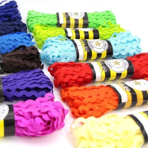 15Yard/lot Multi Colors Terylene Ribbon Ric Rac Zig Zag Lace Trimming Ribbon for party Decoration various occasions Decor