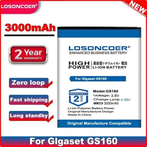 LOSONCOER Good Quality Battery 2500mAh GS160 Battery For GIgaset GS160 V30145-K1310-X463 Mobile Phone