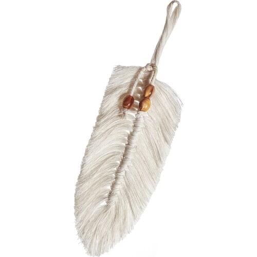 Macrame Wall Hanging Home Decoration Accessories Feathered Charm Car Hand-woven Tapestry Wall Hanging Boho Decoration 45a