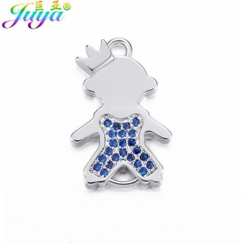 Juya Supplies For Jewelry Material DIY Gold Figure Boy Girl Charm Connectors Accessories For Fashion Bracelets Earrings Making