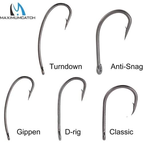 Maximumcatch 20pc Carp Fishing Hooks High Carbon Steel #1-#8 Anti-snag Classic Gippen Turndown D-rig