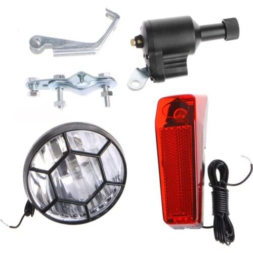 Motorized Bike Bicycle Friction Dynamo Generator Head Tail Light With Acessories
