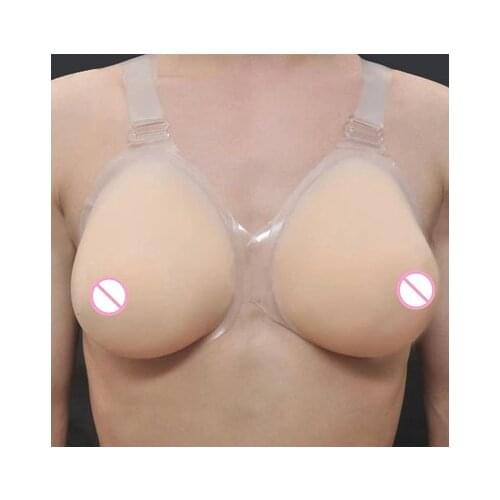 500g / 600g / 800g/1000g set A B C D cup silicone breast form fake breast transvestism dressed as woman for men with strap belt
