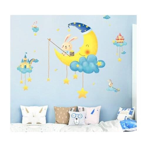 Childrens Room Wall Sticker Cartoon Wallpaper Self-adhesive Baby Bedroom Decor Kindergarten Wall Decoration Prints Wall Art