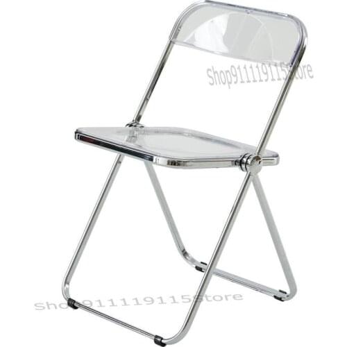 Nordic Transparent Folding Dining Chair Modern Simple Home Net Red Acrylic Chair Creative Fashion Armchair