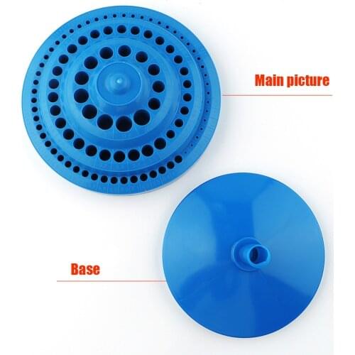 Round Shape Plastic Drill Bit Storage Case Drill Bits Empty Storage Box Stand Blue Hole Bore Organizer Manicure Accessories