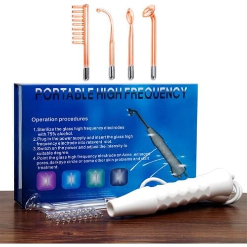 Portable Electrode High Frequency Spot Acne Remover Facial Skin Care Massager For Face Beauty Device Spa Salon Home Anti Wrinkle