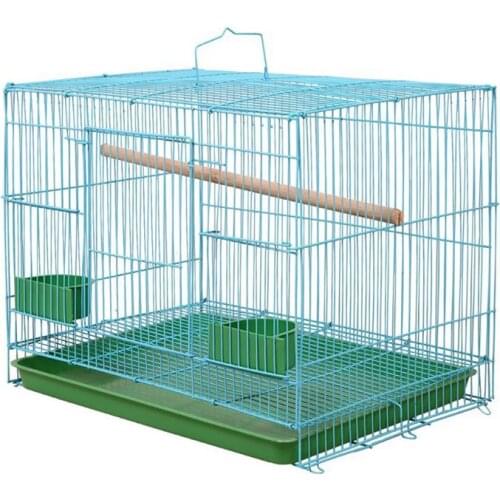 Wire Rectangular Small Cage for Small Birds and Canaries Rekord Equipped with Bird Standing Stick and 2 Semicircular