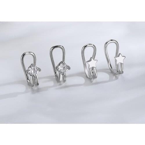 2 Pairs Ear Cuffs Unisex Cartilage Earrings Non Pierced Earrings for Student