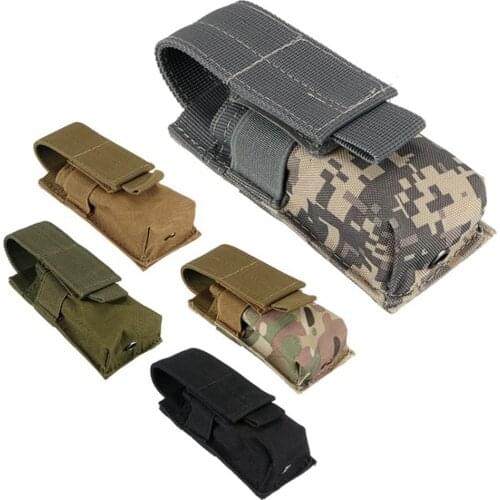 Tactical M5 Flashlight Pouch Molle Single Pistol Magazine Pouch Military Torch Case Airsoft Hunting Tool Knife Light Holster Bag