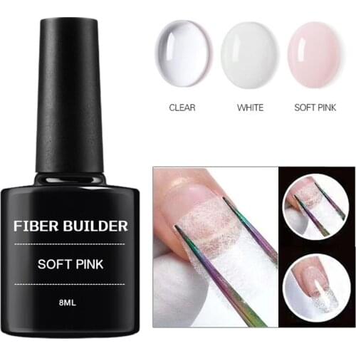 WAKEFULNESS 8ml Fiber Builder Gel for Nail Wrap Extensions Fiberglass Form Nail Silk Building Gel Polish Manicure Nail Art Tools