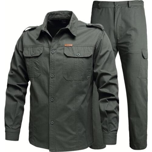 Tactical army green shirt with long sleeves and short sleeve military tactics unified military uniforms for the army leisure pla