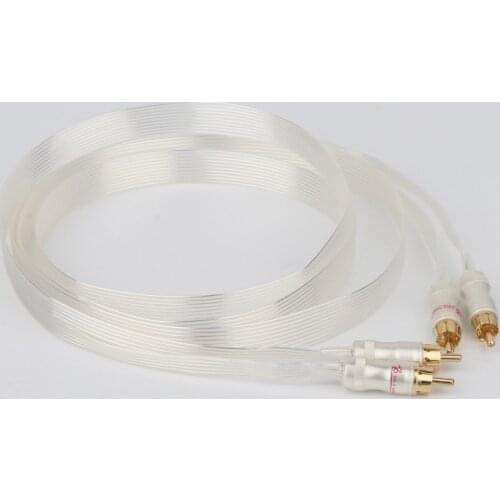 High Quality Hifi silver plated cable Blue white Heven king snake Gold Plated RCA interconnect cable