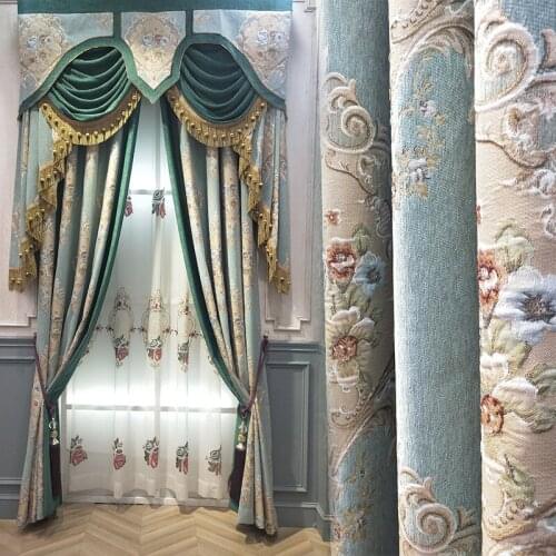 High Precision Curtain Jacquard New Chinese Style Light Luxury European Style Blackout Curtains for Living Dining Room Bedroom