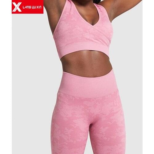 Womens 2pcs Sport Suits Tracksuits Fitness Yoga Running Athletic Sports Bra Gym Tank Top Pants High Waist Leggings