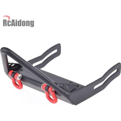 1/10 RC Metal Steel Front Bumper With Stinger Towing Shackle for Axial SCX10 TRX4 Ax10 Rc Crawler Car Upgrade accessories