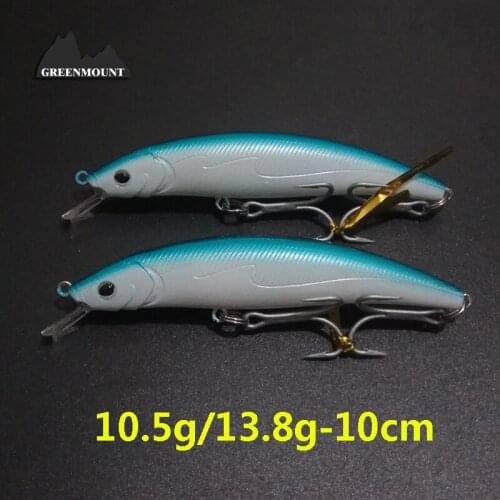 1piece 10.5g/14gX10cm fishing lure minnow hard lure with high-carbon steel 3Xstrong treble hook