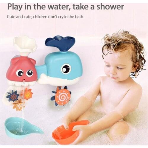 3pcs/sets Childrens Bathing Play With Water Spinning Toys Funny Bath Shower Toy Whale Faucet Spray Toy For Baby Kids Gift